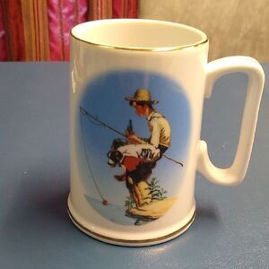 Vintage 1985 Fisherman Ceramic Mug